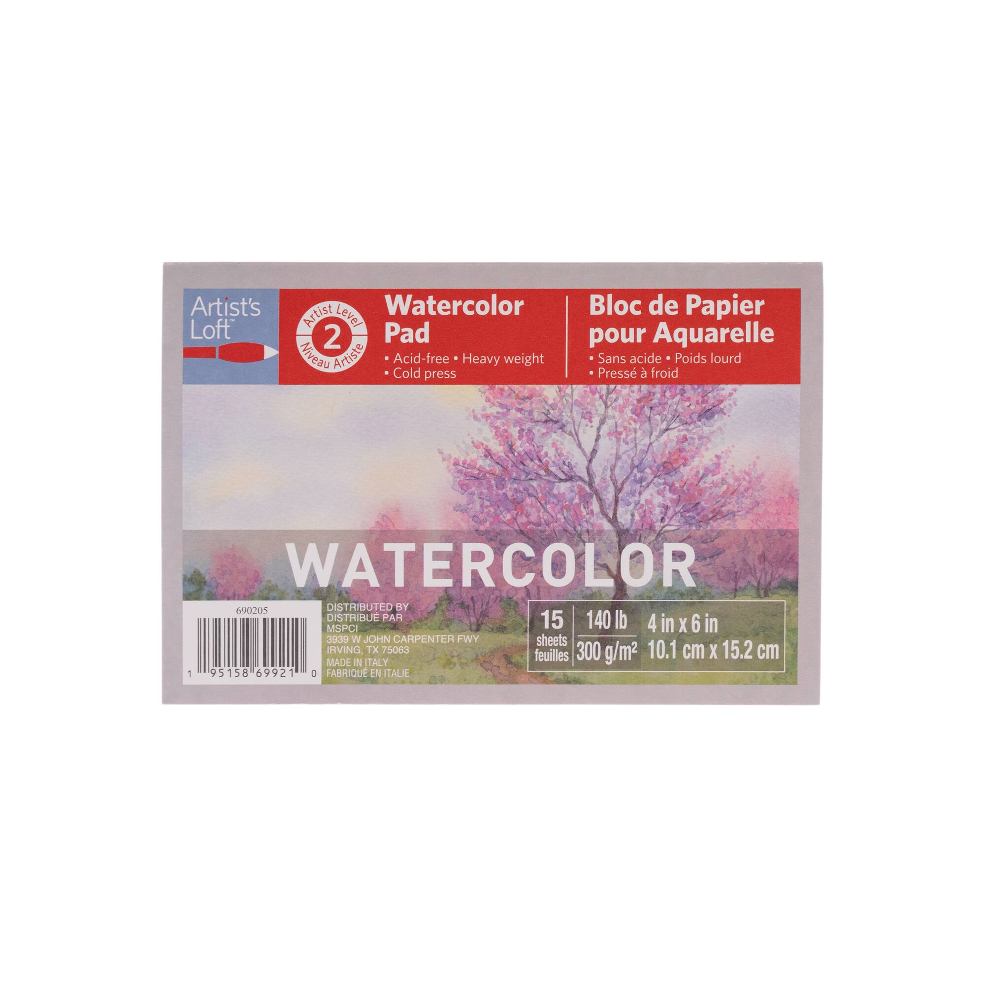 12 Pack: Level 2 Watercolor Pad by Artist's Loft™, 4" x 6"